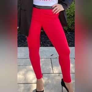 Ted Baker Bold Red Skinny Pants Sz 1 Rare
